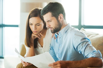 Couple doing finances